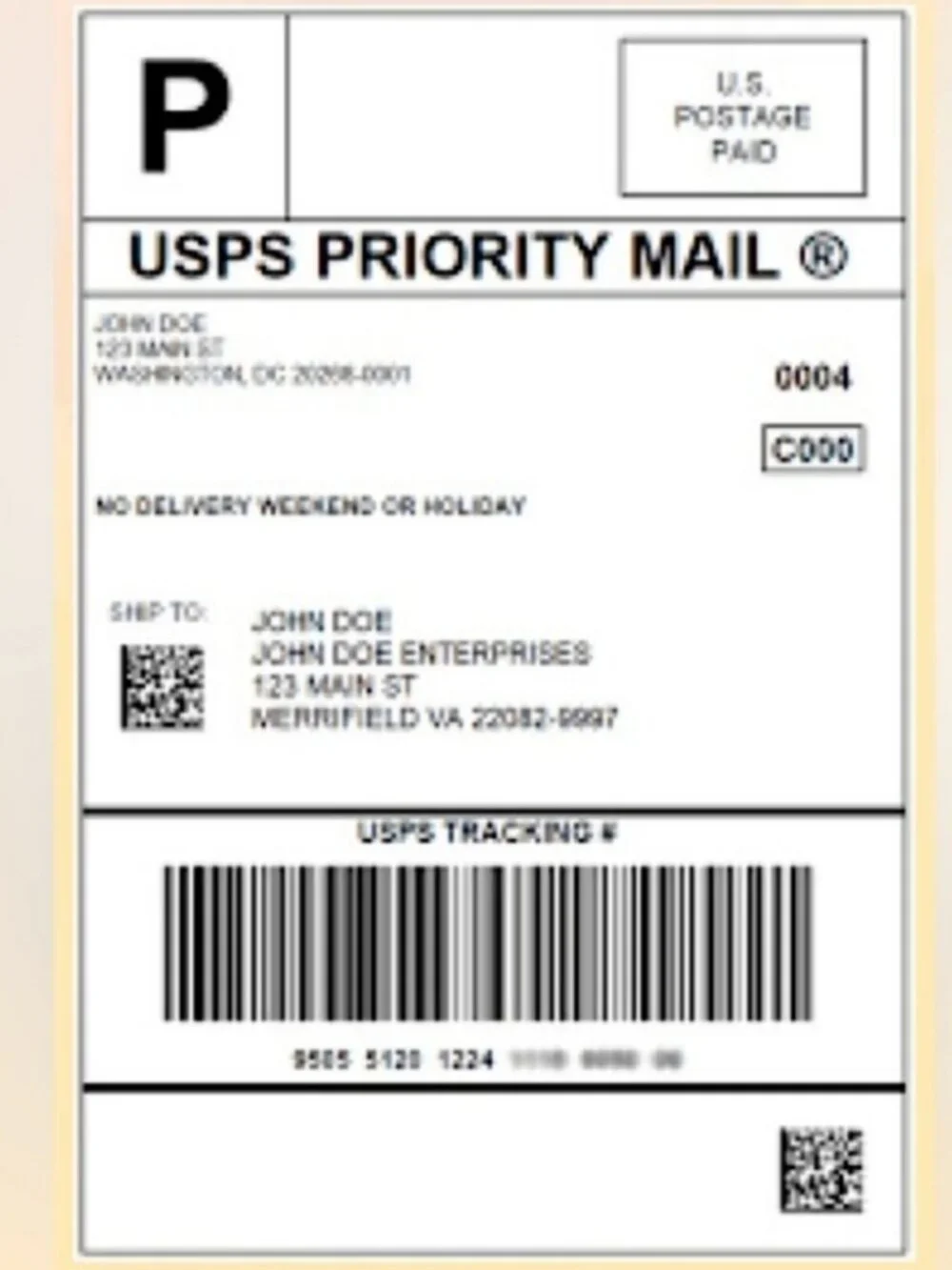 Poshmark Shipping Label